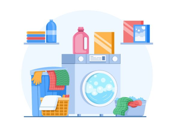 A Laundry Room with a Washing Machine