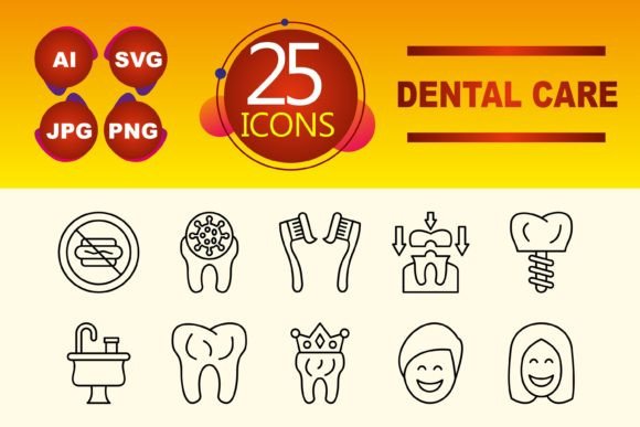 Dental Care Embroidery Design