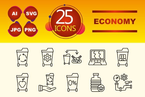 Economy Icons for Real Embroidery Projects