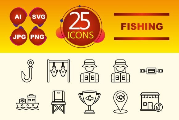 Fishing Graphics and Icons for Crafters
