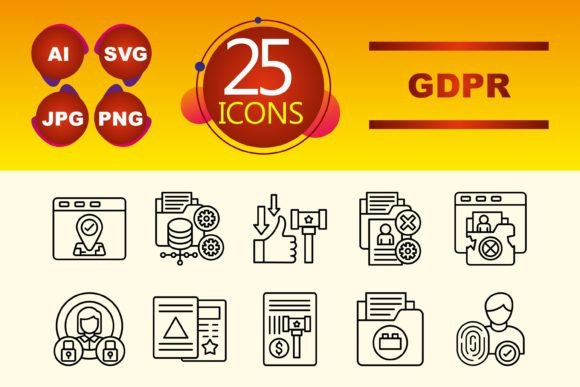 GDPR Icons for Embroidery Projects