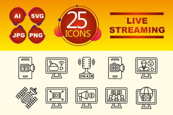 Live Streaming Graphics and Icons