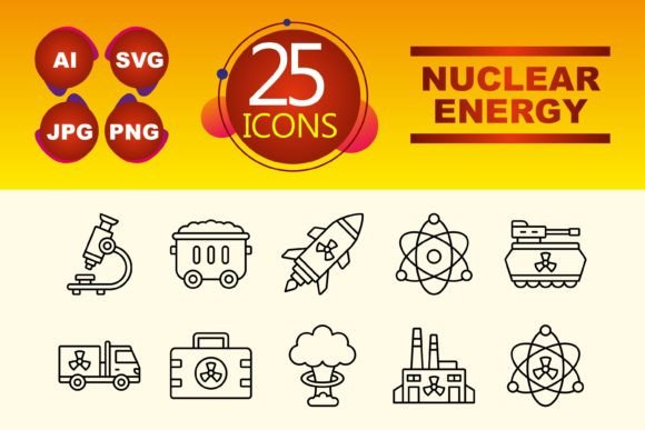 Nuclear Energy Graphics and Icons