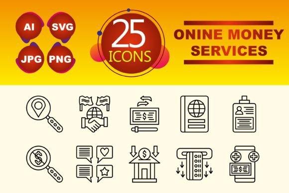 Online Money Services Graphics and Icons