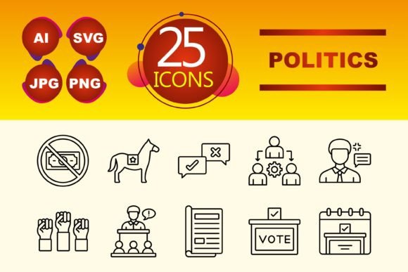 Politics Icons for Embroidery Projects