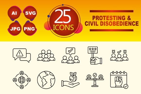 Protesting and Civil Disobedience Graphics and Icons