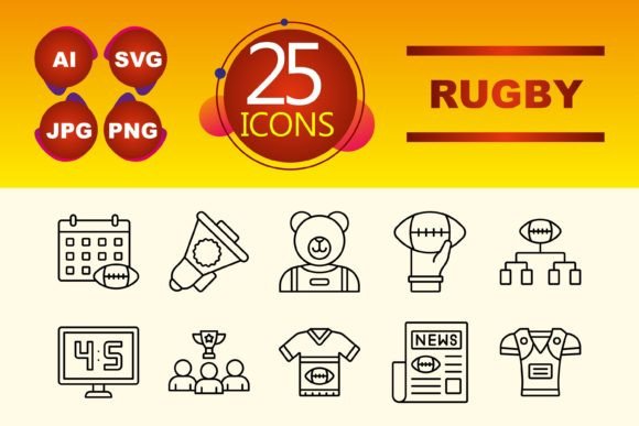 Rugby Graphics and Icons for Crafters