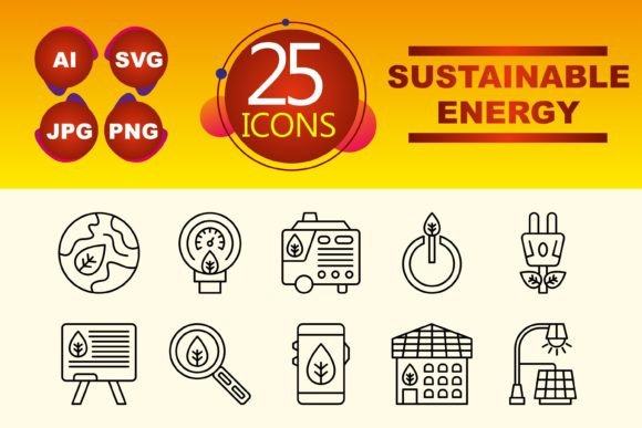Sustainable Energy Graphics and Icons