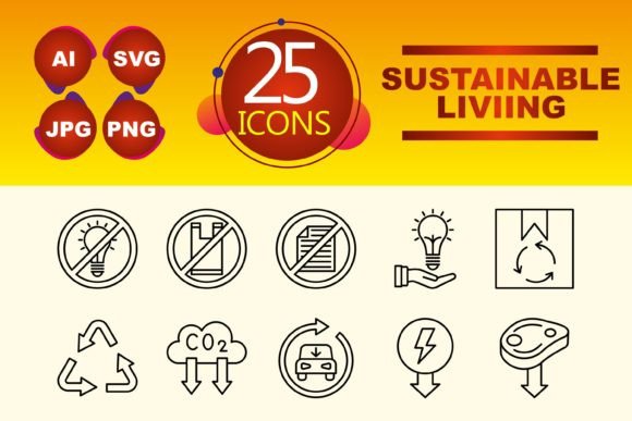 Sustainable Living Graphics and Icons