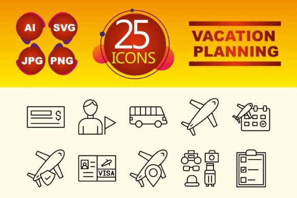 Vacation Planning Graphics and Icons